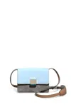 GABRIELA HEARST MERCEDES CROSSBODY BAG IN GREY & LIGHT BLUE SUEDE WITH NUDE NAPPA LEATHER