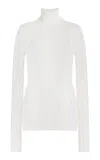 Gabriela Hearst Meret Pointelle Knit Turtleneck In Ivory Merino Wool In Ivory