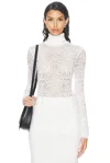 Gabriela Hearst Meret Turtleneck Lace Net Sweater In Ivory
