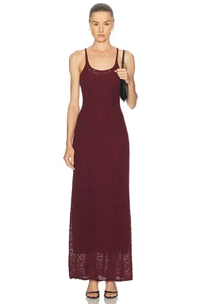 Gabriela Hearst Meridian Dress In Burgundy