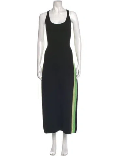 Pre-owned Gabriela Hearst Merino Wool Long Dress In Black