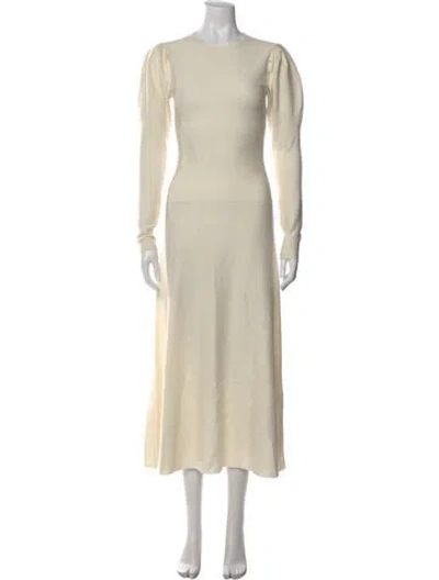 Pre-owned Gabriela Hearst Merino Wool Long Dress In Neutral