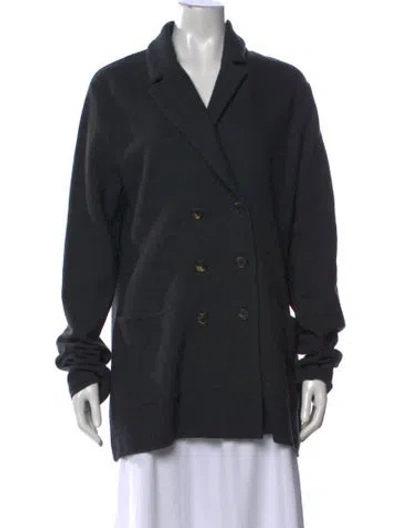 Pre-owned Gabriela Hearst Merino Wool Open Front Sweater In Black