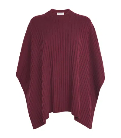 Gabriela Hearst Merino Wool-cashmere Baron Poncho In Burgundy