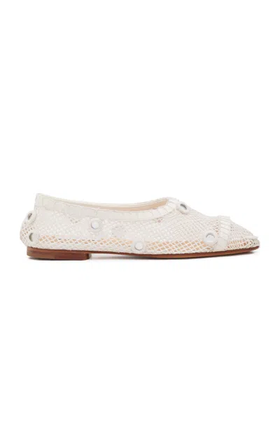 Gabriela Hearst Mesh Mirror Emperor Flat In White