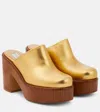 Gabriela Hearst Metallic Leather Platform Pumps In Gold