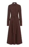 Gabriela Hearst Meyer Belted Wool-cashmere Midi Dress In Brown