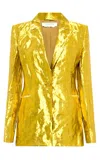 Gabriela Hearst Mick Blazer In Gold Metallic Silk In Gold