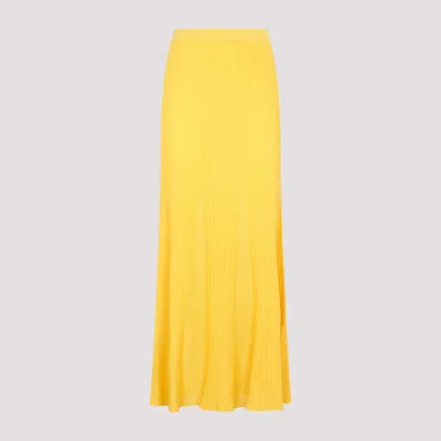 Gabriela Hearst Midi Wool Skirt In Yellow & Orange