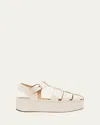 Gabriela Hearst Mila Leather Platform Fisherman Sandals In Cream
