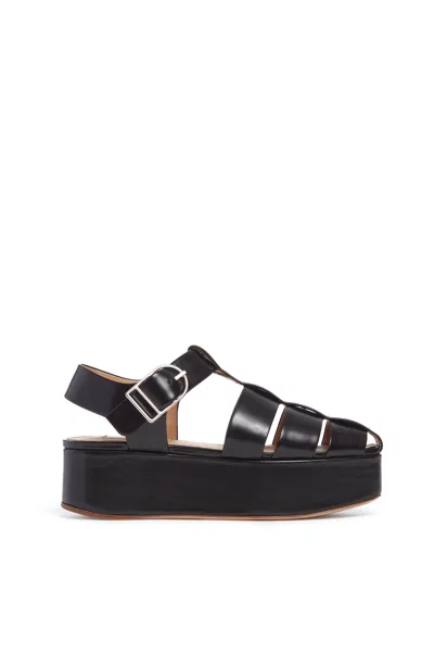 Gabriela Hearst Black Mila Plateau Sandals