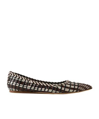 Gabriela Hearst Milos Woven Leather Ballet Flats In Brown