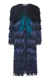 Gabriela Hearst Minerva Fringed Silk Coat In Black
