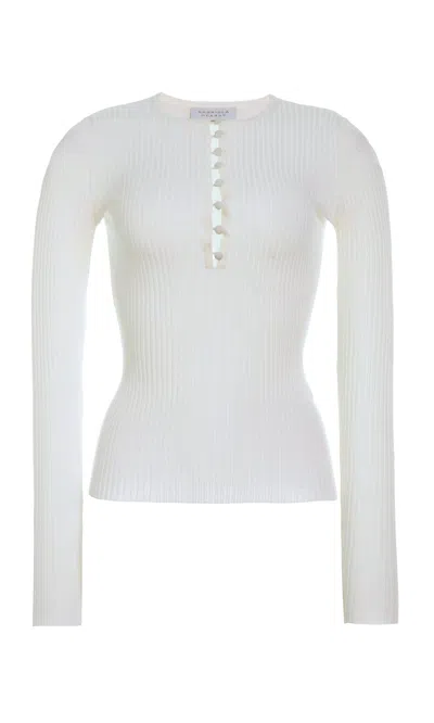 Gabriela Hearst Mirta Knit Sweater In Ivory Merino Wool