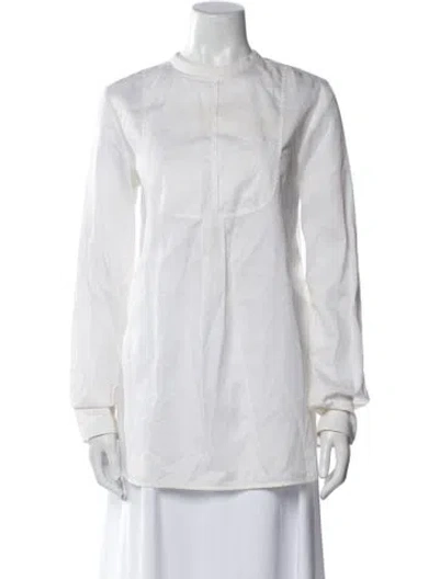 Pre-owned Gabriela Hearst Mock Neck Long Sleeve Tunic In Neutral
