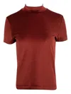 Gabriela Hearst Mock-neck Short-sleeve Top In Brown