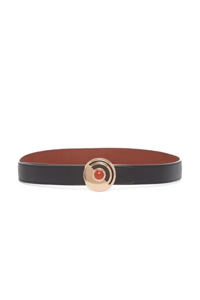 Gabriela Hearst Moya Reversible Small Belt In Red Jasper/black