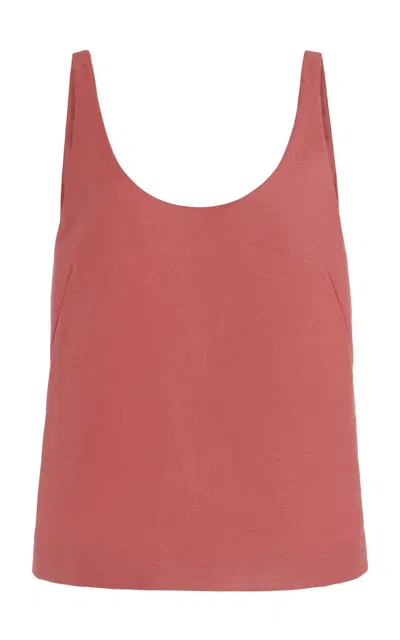 GABRIELA HEARST MURIEL TOP-STITCHED SILK-WOOL TOP