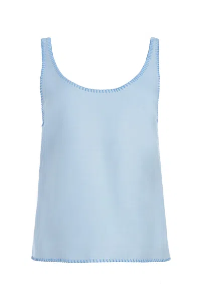 Gabriela Hearst Muriel Tank Top In Stone Blue Silk Virgin Wool