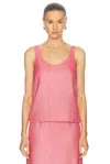 Gabriela Hearst Muriel Tank Top In Watermelon Silk Virgin Wool In Watermelon