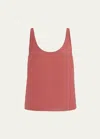 Gabriela Hearst Muriel Tank Top In Watermelon Silk Virgin Wool In Watermelon