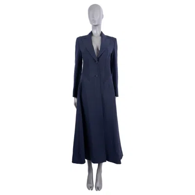 Pre-owned Gabriela Hearst Navy Blue Wool 2019 Alfonso Long Coat Jacket 2 Xs
