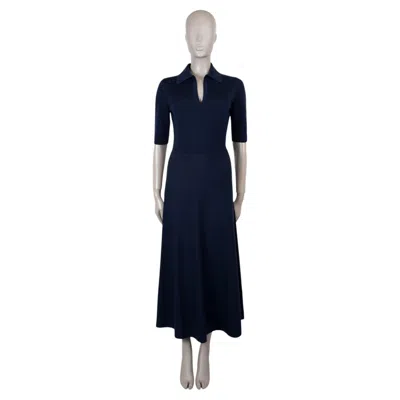 Pre-owned Gabriela Hearst Navy Blue Wool Silk 2025 Bradley Knit Mini Dress S