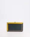 GABRIELA HEARST GABRIELA HEARST NAVY, YELLOW AND CLUTCH BAG IN CALF LEATHER AND GOLD HARDWARE