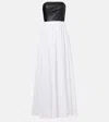 Gabriela Hearst Neferu Leather-trimmed Linen Maxi Dress In White