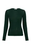 Gabriela Hearst Nello Beaded Cashmere-silk Sweater In Green