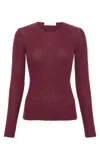 Gabriela Hearst Nello Knit Sweater In Bordeaux Beaded Cashmere Silk In Burgundy