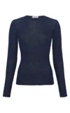 Gabriela Hearst Nello Knit Sweater In Electric Navy Beaded Cashmere Silk