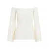 Gabriela Hearst Nelson Knit Sweater In Ivory Merino Wool Cashmere In White