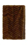 Gabriela Hearst Nerina Scarf In Mahogany Recycled Mink Fur In Brown