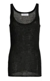 Gabriela Hearst Nevin Pointelle Knit Tank Top In Black Cashmere Silk In Black