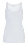 Gabriela Hearst Nevin Pointelle-knit Cashmere-silk Tank Top In Light Blue