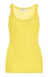 Gabriela Hearst Nevin Pointelle-knit Cashmere-silk Tank Top In Yellow