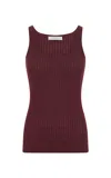 Gabriela Hearst Nevin Pointelle Knit Tank Top In Bordeaux Cashmere Silk In Bordeaux