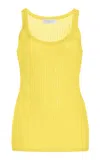 Gabriela Hearst Nevin Pointelle Knit Tank Top In Lime Adamite Cashmere Silk In Goldenrod