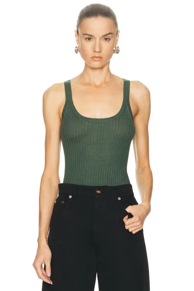 Gabriela Hearst Nevin Pointelle Tank Top In Green