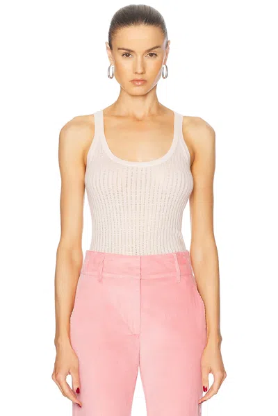 Gabriela Hearst Nevin Pointelle Tank Top In Pale Blush
