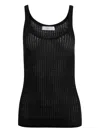 Gabriela Hearst Nevin Pointelle Knit Tank Top In Black Cashmere Silk In Black