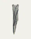Gabriela Hearst Niamh Fishnet Asymmetric Fringe Tunic In Multi