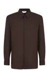 GABRIELA HEARST NICOLAS SHIRT IN CHOCOLATE SUPERFINE WOOL