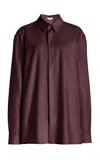 Gabriela Hearst Nicolas Shirt In Deep Bordeaux Wool Twill In Deep Bordeaux