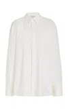 Gabriela Hearst Nicolas Shirt In Ivory Silk Wool Cady In Ivory