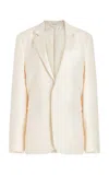 Gabriela Hearst Nicolson Jacket In Ivory Silk Wool Cady In Ivory