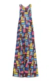 Gabriela Hearst Niki Patchwork Embroidered Maxi Dress In Aurora Multi Linen In Aurora Multi