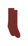 Gabriela Hearst Nikola Knit Socks In Burnt Sienna Cashmere In Brown