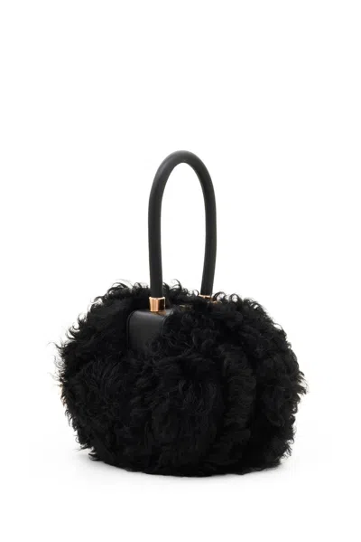 Gabriela Hearst Nina Bag In Black Shearling